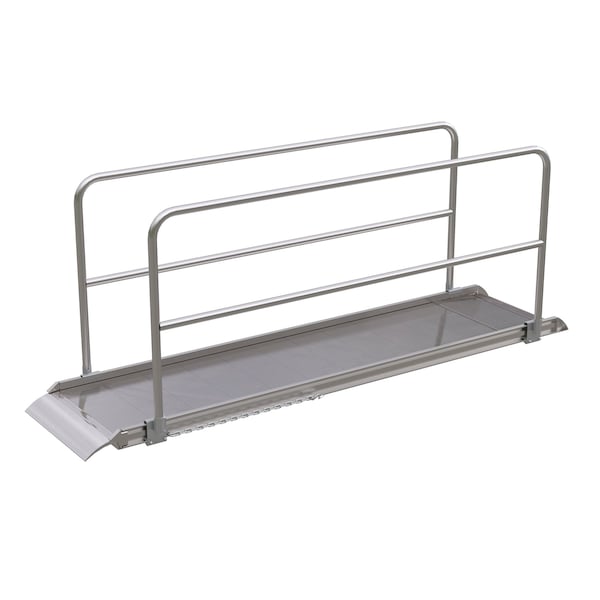 Vestil AWR-28-10A-HR Alum. Walk Ramp w/Rail Overlap, 120 x 28"
