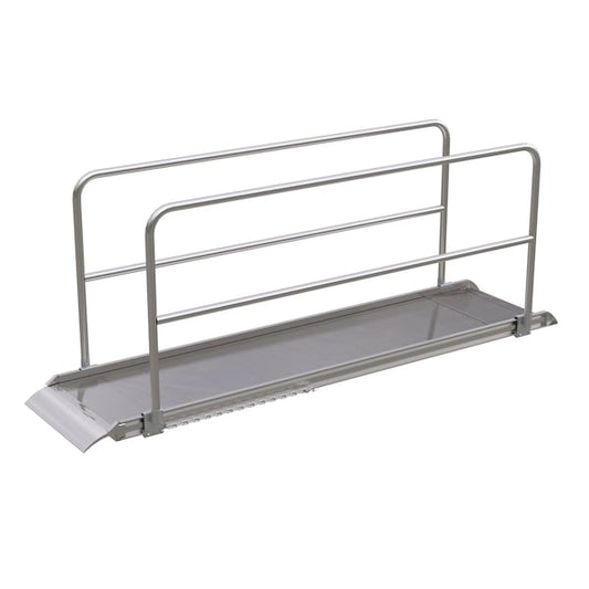 Vestil AWR-28-10A-HR Alum. Walk Ramp w/Rail Overlap, 120 x 28"