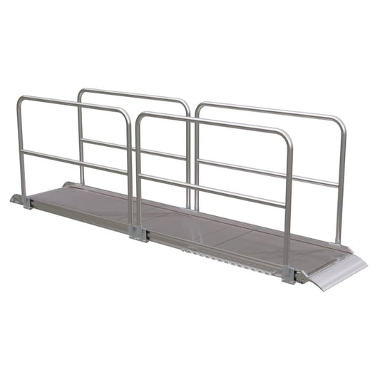 Vestil AWR-28-12A-HR Alum. Walk Ramp w/Rail Overlap, 144 x 28"