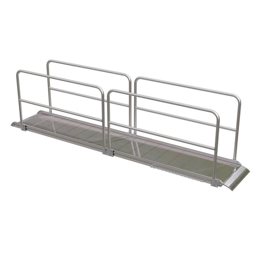Vestil AWR-28-14A-HR Alum. Walk Ramp w/Rail Overlap, 168 x 28"
