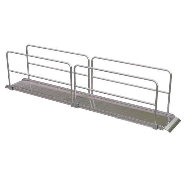 Vestil AWR-28-16A-HR Alum. Walk Ramp w/Rail Overlap, 192 x 28"