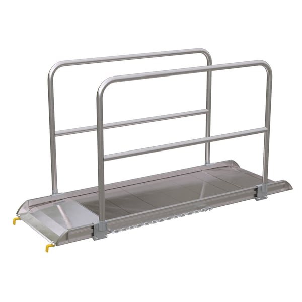Vestil AWR-28-7B-HR Alum. Walk Ramp w/Rail Hook, 84 x 28"