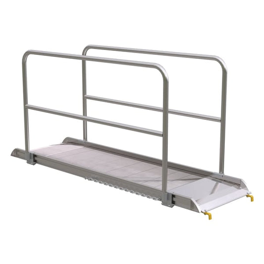 Vestil AWR-28-8B-HR Alum. Walk Ramp w/Rail Hook, 96 x 28"