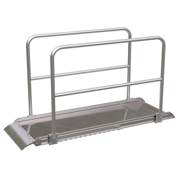 Vestil AWR-28-9A-HR Alum. Walk Ramp w/Rail Overlap, 108 x 28"