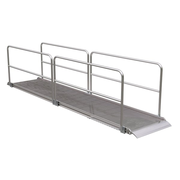 Vestil AWR-38-16A-HR Alum. Walk Ramp w/Rail Overlap, 192 x 38"