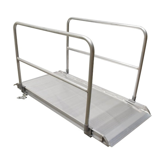 Vestil AWR-38-7A-HR Alum. Walk Ramp w/Rail Overlap, 84 x 38"