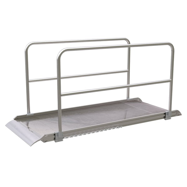 Vestil AWR-38-8A-HR Alum. Walk Ramp w/Rail Overlap, 96 x 38"