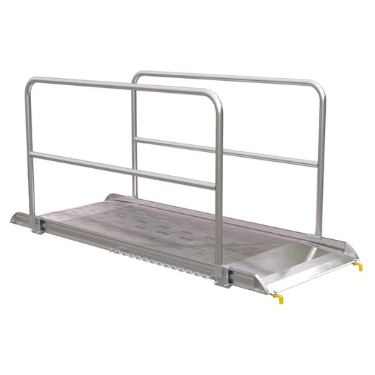 Vestil AWR-38-8B-HR Alum. Walk Ramp w/Rail Hook, 96 x 38"