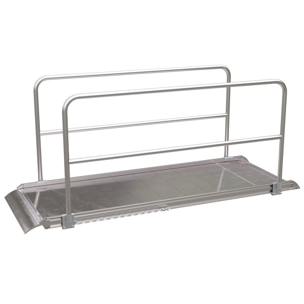 Vestil AWR-38-9A-HR Alum. Walk Ramp w/Rail Overlap, 108 x 38"