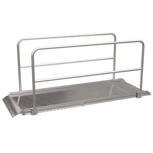 Vestil AWR-38-9A-HR Alum. Walk Ramp w/Rail Overlap, 108 x 38"