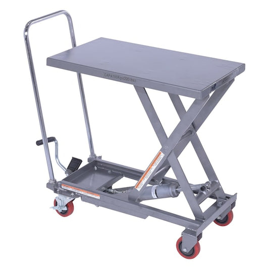 Vestil CART-200-ALUM Alum Elevating Cart, 220 lb., 15.75x27