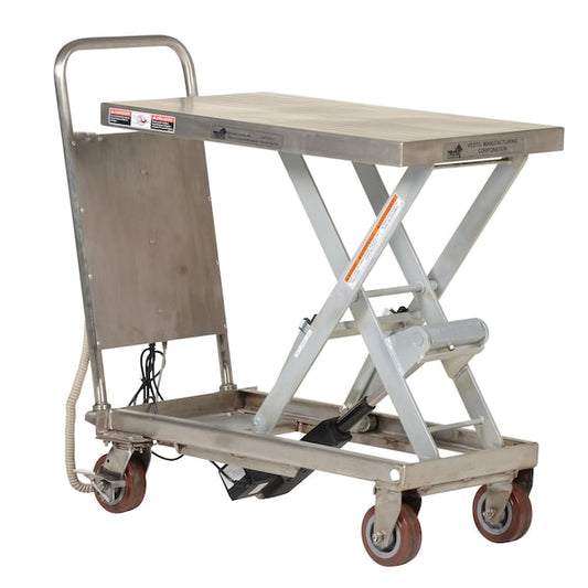 Vestil CART-500-LA-PSS Partially SS Cart, 500 lb., 19.5 x 32