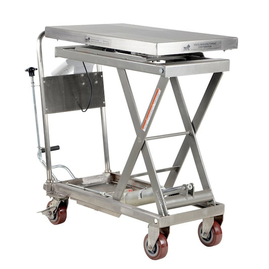Vestil CART-500-SCL-PSS Partially SS Cart, Scale, 500 lb., 32x19.5