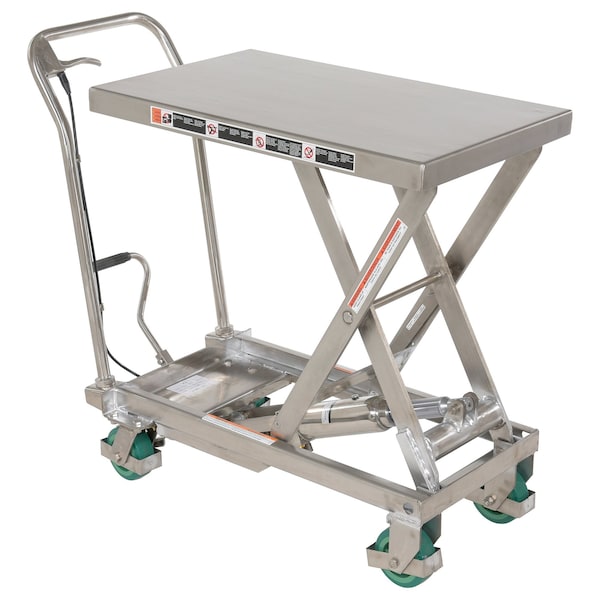 Vestil CART-500-SS3 CART SCISSOR 500LB CAPACITY STAINLESS STEEL