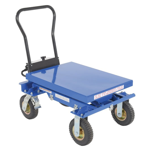 Vestil CART-PN-400 Blue Rough Terrain Elevating Cart 400 lb Capacity 27.5 x 20.5