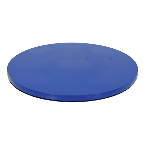 Vestil CA-60-6-TP-RSM Steel 60 In. Carousel, 6K Capacity, Round Smooth Top Plate Blue