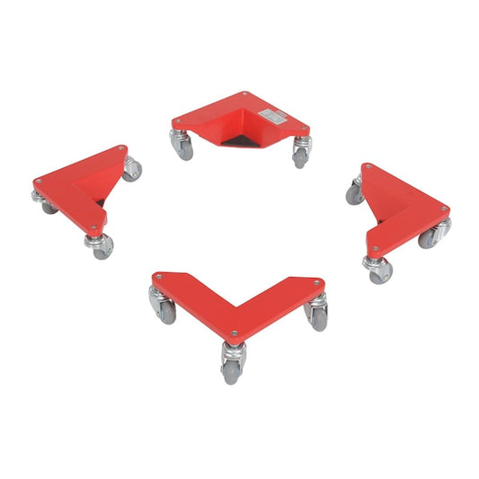 Vestil CMD-A-200-4PK Red Aluminum Corner Mover Dolly 800 lb Capacity Per Set 4 Pack