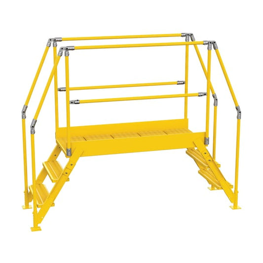 Vestil COL-3-26-44 3 Step Cross-Over Ladder 28"H x 50"W Yellow Powder Coat Steel