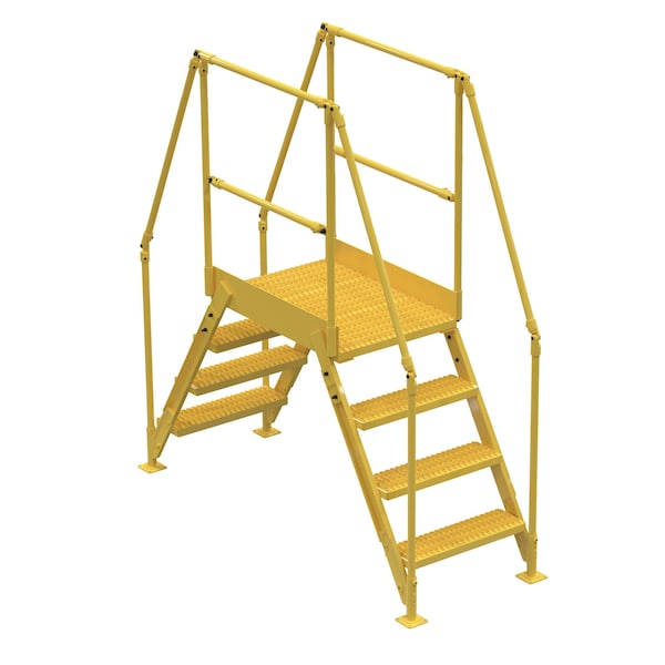 Vestil COL-4-36-14 4 Step Cross-Over Ladder 38"H x 14"W Yellow Powder Coat Steel