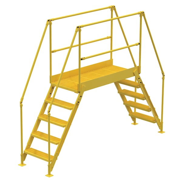Vestil COL-5-46-44 5 Step Cross-Over Ladder 48"H x 50"W Yellow Powder Coat Steel