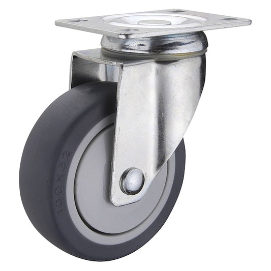 Vestil CST-B28-5X1TPR-S Dark Gray Swivel Thermoplastic Polyurethane Rubber Caster 5 x 1 1/4