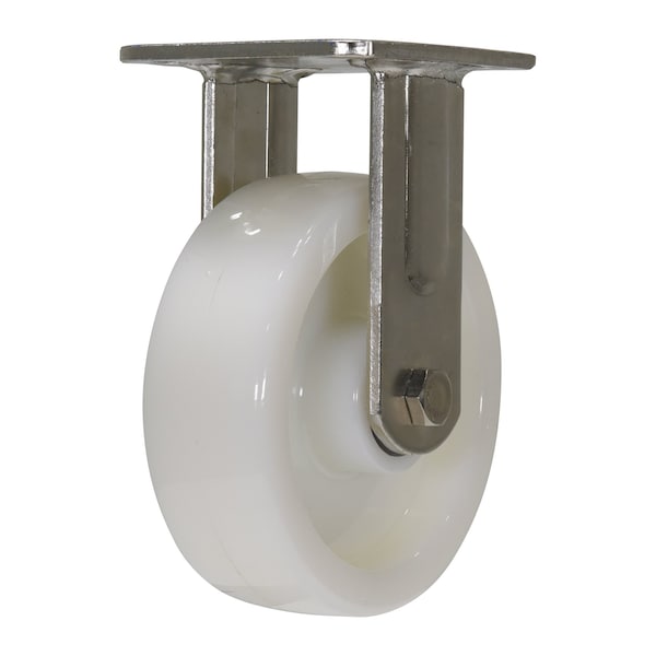 Vestil CST-BSS-6X2NY-R White Stainless Steel Rigid Nylon 6 x 2 Caster