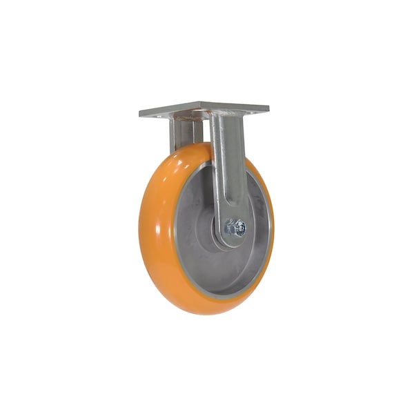 Vestil CST-F40-8X2SI-R Orange Premium Heavy Duty Rigid Polyurethane 8 x 2 Caster