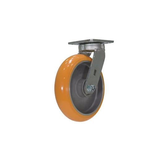 Vestil CST-F40-8X2SI-S Orange Premium Heavy Duty Swivel Polyurethane 8 x 2 Caster