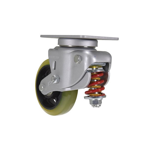 Vestil CST-G80-6X2PU-S Yellow Swivel Spring Loaded Towing 6 x 1 3/4 Caster