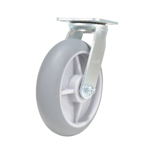 Vestil CST-VE-8X2TPR-S Thermoplastic Rubber Swivel Caster 8 In. Diameter x 2 In. Width 705 Lb. Capacity Light Gray