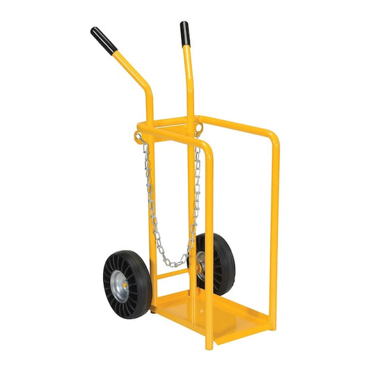 Vestil CYHT-1 Yellow Welding Cylinder Hand Truck Molded Rubber Wheel 150 lb Capacity