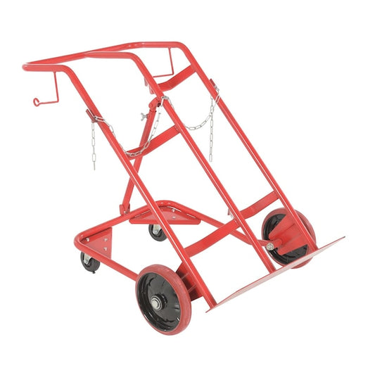 Vestil CYHT-350 Red Cylinder Tilt Back Hand Truck Mold-on-Rubber Wheel 350 lb Capacity