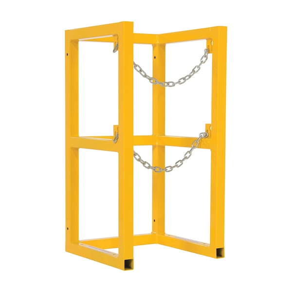 Vestil CYL-FMSR-1 Yellow Powder Coated Steel Cylinder Barricade Rack Single Cylinder