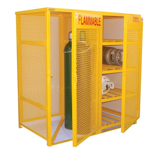 Vestil CYL-H8-V510 Yellow Cylinder Cabinet Horizontal & Vertical 8-10 Cylinder Capacity