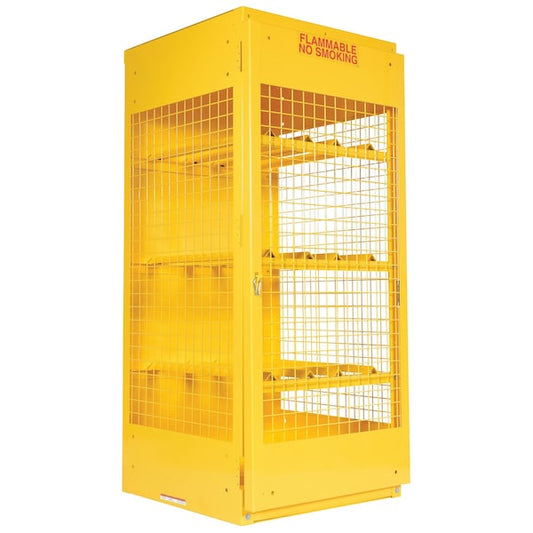 Vestil CYL-H-8 Yellow Cylinder Cabinet Horizontal 8 Cylinder Capacity