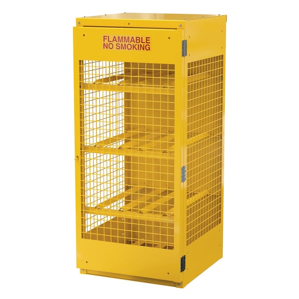 Vestil CYL-H-8-KD Yellow Cylinder Cabinet Horizontal 8 Cylinder Capacity Knock Down