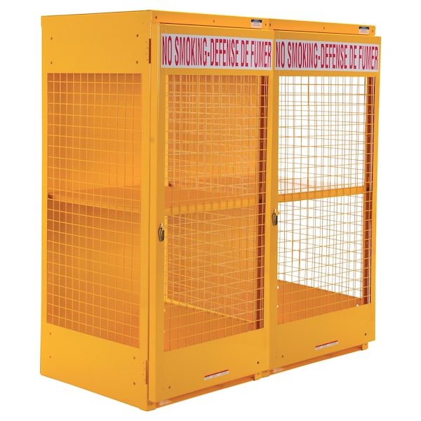 Vestil CYL-LP-16-CA Yellow Cylinder Storage Cabinet 16 Cylinder Capacity