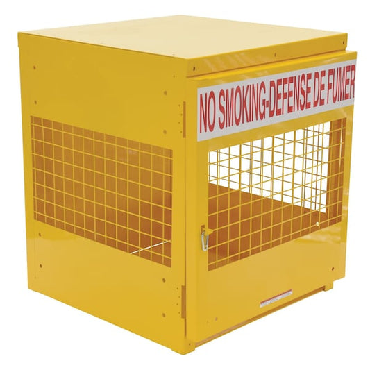 Vestil CYL-LP-4-CA Yellow Powder Coat Cylinder Storage Cabinet 4 Cylinder Capacity