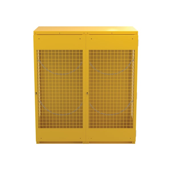 Vestil CYL-V-1020 Vertical Cylinder Storage Cabinet 10-20 Cylinder Capacity Yellow