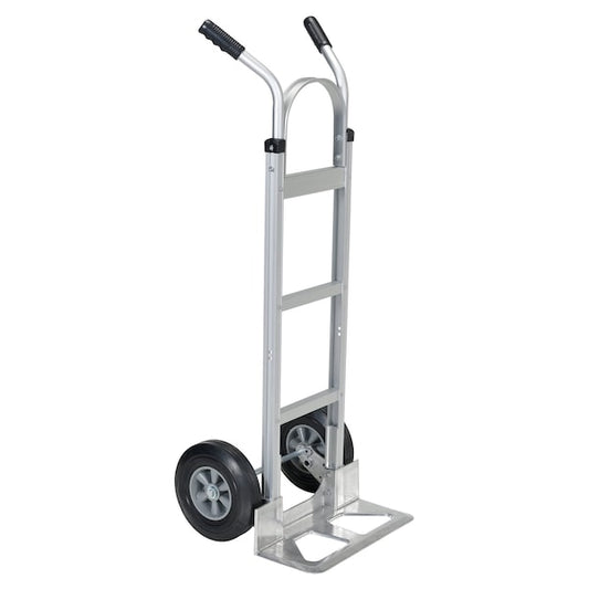 Vestil DHHT-500A-ANP-HR Silver 2 Handle Aluminum Hand Truck Rubber Aluminum Plate 500 lb