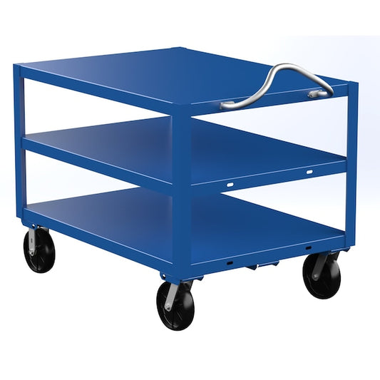 Vestil DH-PH4-3448-3 Heavy Duty Ergo Handle Cart, Steel, 4000 lb Load Capacity, 3 Shelves, 48" L, 34" W