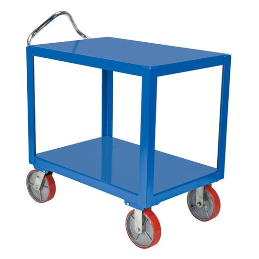 Vestil DH-PU2.4-2436 Ergo Handle Cart, Steel, 4000 lb Load Capacity, 2 Shelves, 24.5" W
