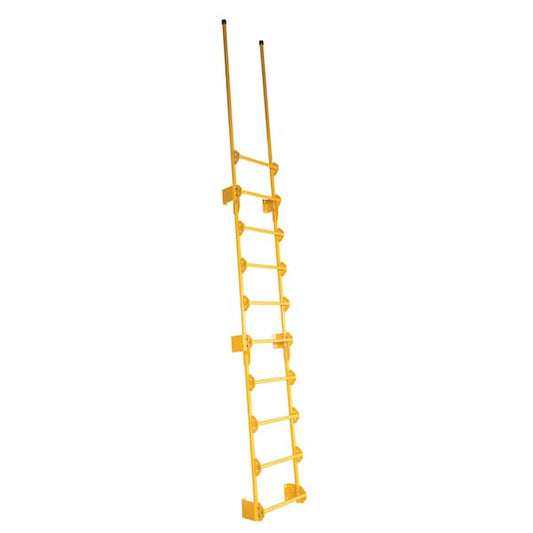Vestil DKL-10 161-1/2" Overall H, Dock Ladder, Walk-Through Style, 10 Step, Steel, 10 Steps, 300 lb. Load Capacity