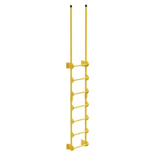 Vestil DKL-7 125-1/2" Overall H, Dock Ladder, Walk-Through Style, 7 Step, Steel, 7 Steps, 300 lb. Load Capacity