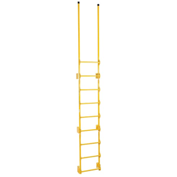 Vestil DKL-9 149-1/2" Overall H, Dock Ladder, Walk-Through Style, 9 Step, Steel, 9 Steps, 300 lb. Load Capacity