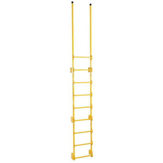 Vestil DKL-9 149-1/2" Overall H, Dock Ladder, Walk-Through Style, 9 Step, Steel, 9 Steps, 300 lb. Load Capacity