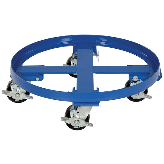 Vestil DRUM-HD Steel Heavy Duty Mobile Drum Dolly, 24.5" x 24.5" x 8", 2000 lb Capacity, Blue