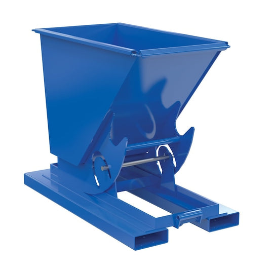 Vestil D-25-HD-NB Steel Heavy Duty No Bump & Dump Hopper 1/4 Cubic Yard 6000 Lb. Capacity Blue