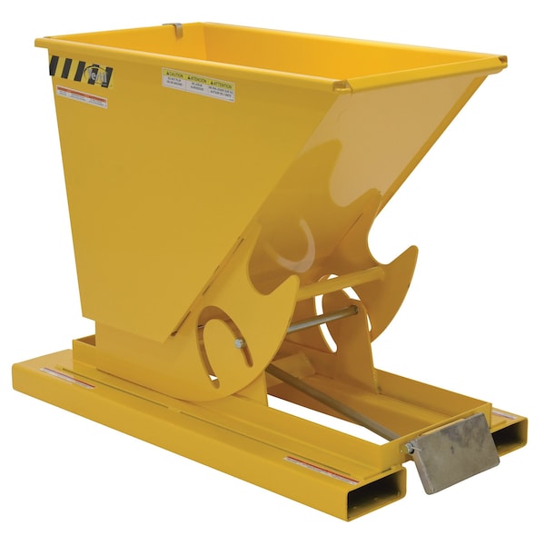 Vestil D-25-MD-YEL Medium Duty Self-Dump Hopper .25 Cubic Yard 4000 lb Yellow
