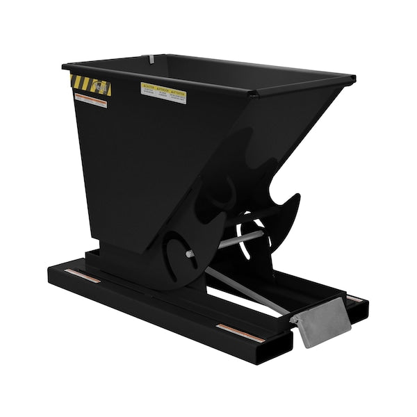 Vestil D-33-LD-BLK-SG Light Duty Self-Dump Hopper .33 Cubic Yard 2000 lb Black Semi Gloss